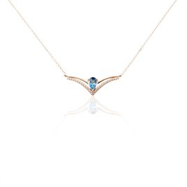 Collier Or Rose Gaelle Topaze Oxydes De Zirconium - Colliers Femme | Histoire d’Or