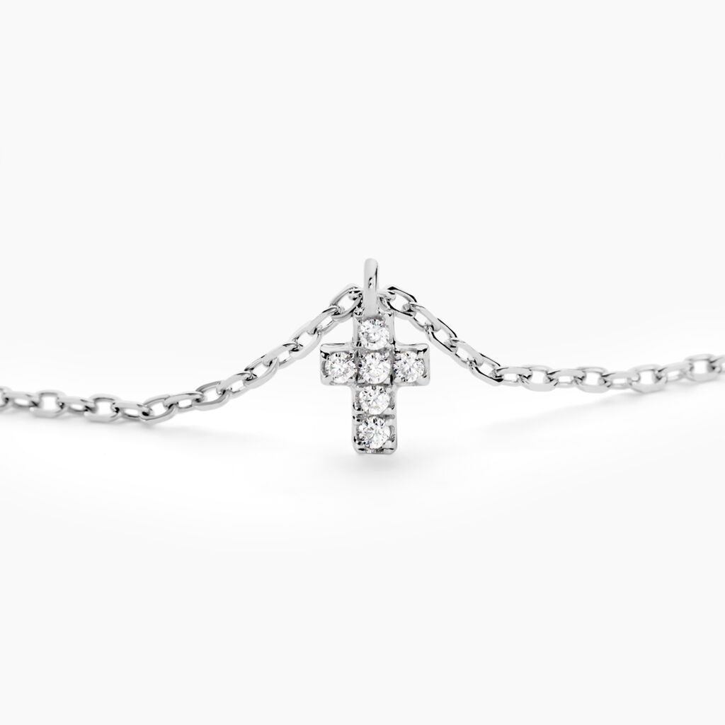 Collier Siem Argent Blanc Oxyde De Zirconium - Colliers fantaisie Femme | Histoire d’Or
