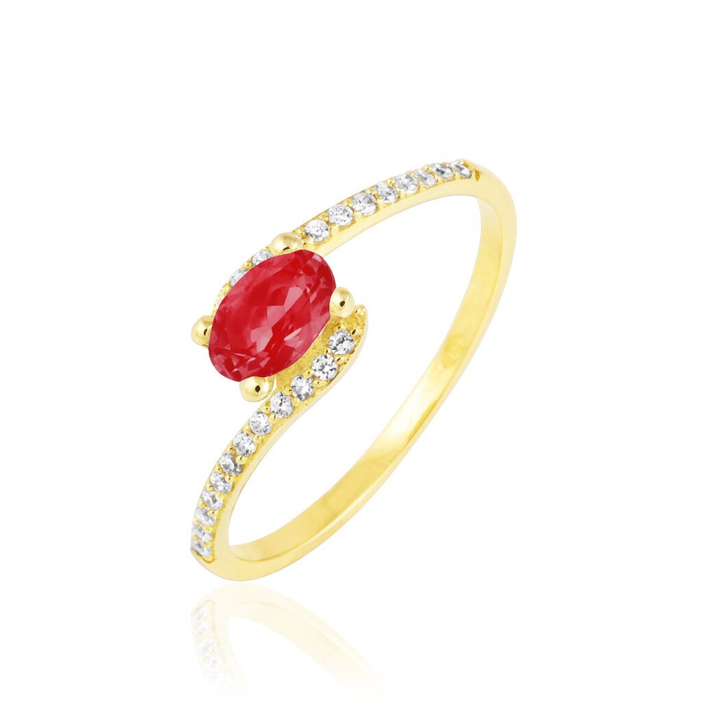 Bague Loriane Or Jaune Rubis Et Diamant - Bagues solitaires Femme | Histoire d&rsquo;Or