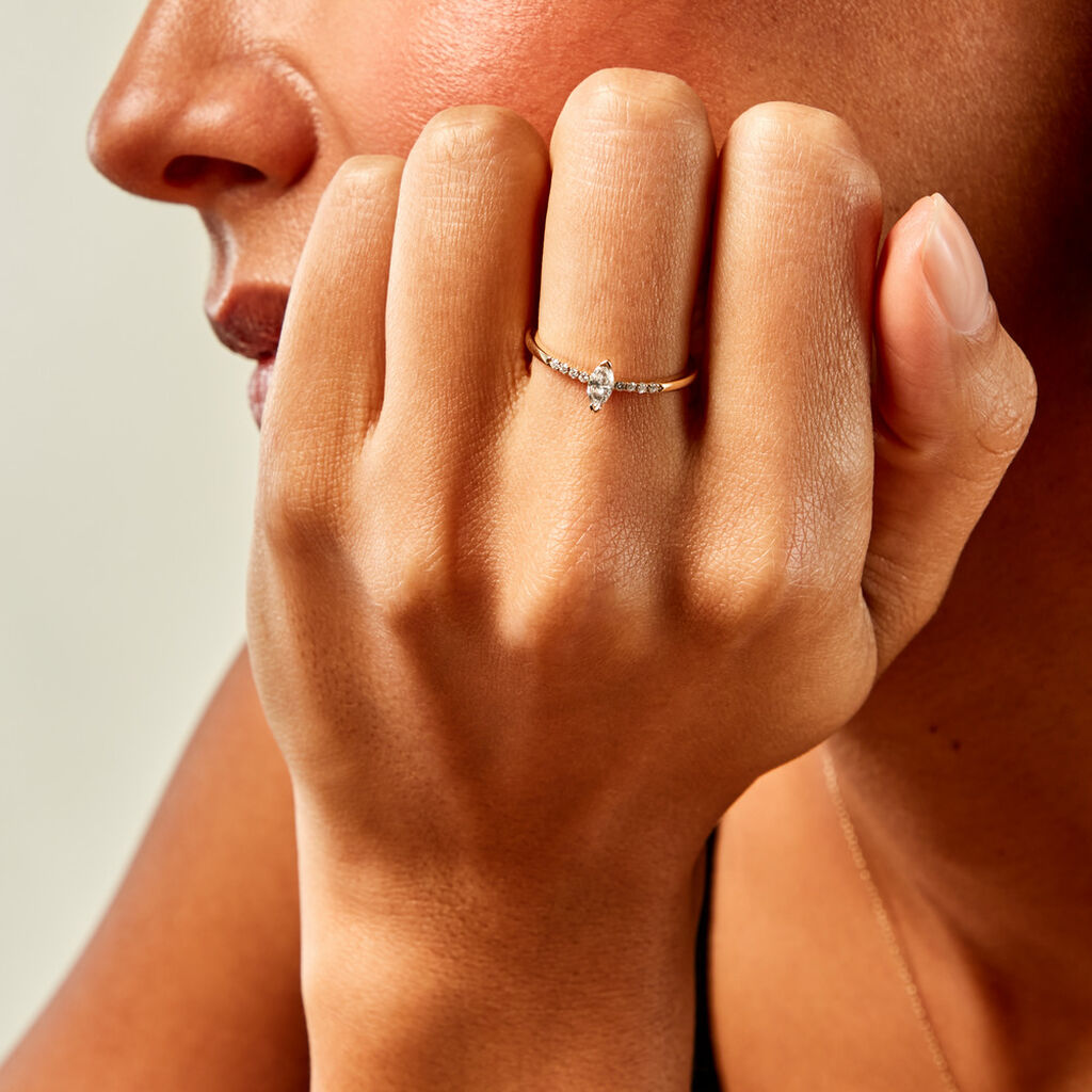 Bague Thelonius Or Jaune Diamant Synthétique - Bagues solitaires Femme | Histoire d’Or