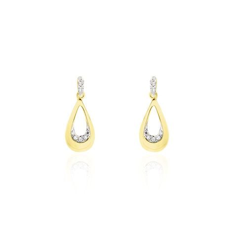 Boucles D'oreilles Puces Nirmala Or Jaune Diamant - Boucles d'oreilles pendantes Femme | Histoire d’Or