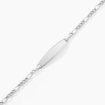 Bracelet Identit&eacute; Bartolomee Maille Alternee 1/3 Or Blanc - Bracelets Communion Enfant | Histoire d&rsquo;Or