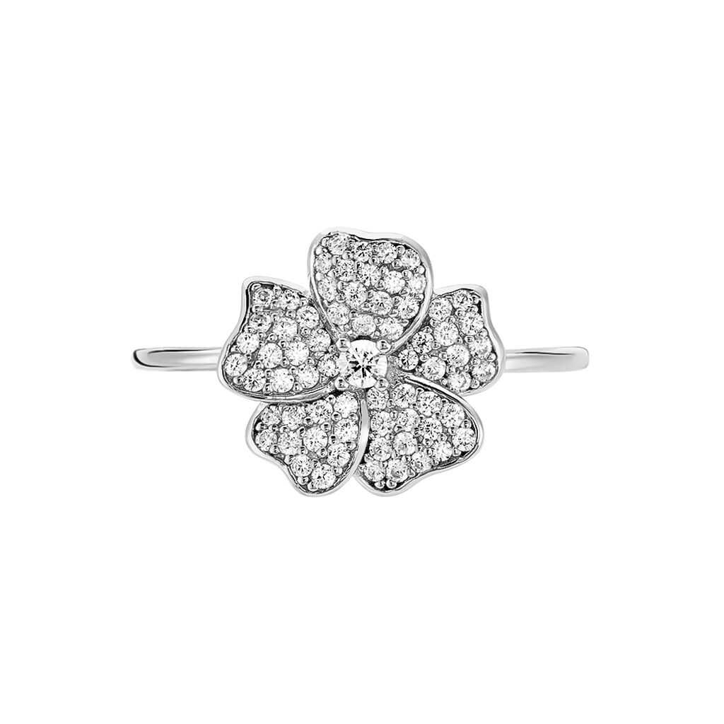 Bague Peppi Argent Blanc Oxyde De Zirconium - Bagues solitaires Femme | Histoire d’Or