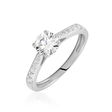 Bague Solitaire Hemera Or Blanc Diamant Synthetique - Bagues solitaires Femme | Histoire d’Or