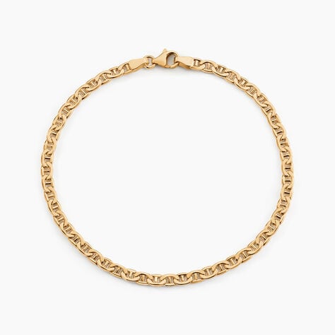 Bracelet Capucin Or Jaune Maille Marine Plate - Bracelets cha&icirc;ne Homme | Histoire d&rsquo;Or