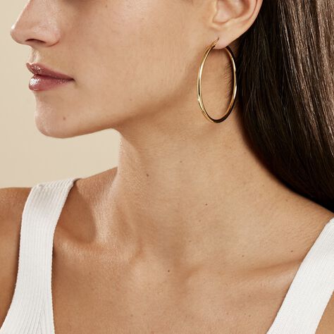 Créoles Creolia Acier Jaune - Boucles d'oreilles créoles Femme | Histoire d’Or