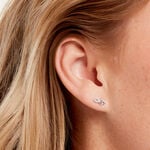 Boucles D'Oreilles Puces Kara Argent Blanc Oxyde De Zirconium - Boucles d'oreilles fantaisie Femme | Histoire d&rsquo;Or