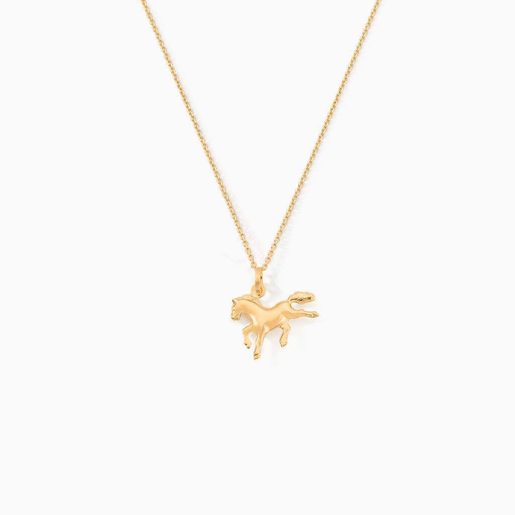 Pendentif Egide Cheval Or Jaune - Pendentifs Famille | Histoire d’Or