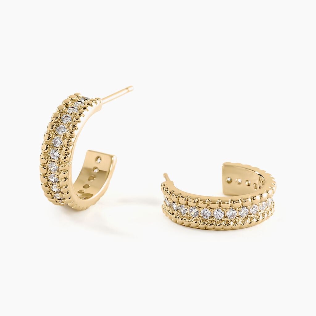 Boucles D’oreilles Pendantes Marie-baptistine Plaqué Or Oxyde