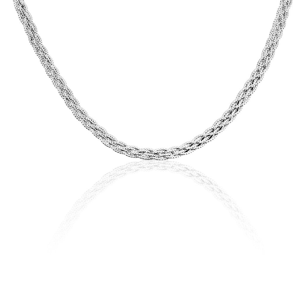 Collier Maille Argent Blanc Elae Maille Tresse - Chaines Femme | Histoire d’Or