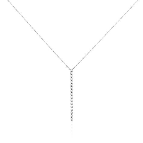 Collier Whitney Argent Blanc Oxyde De Zirconium - Colliers fantaisie Femme | Histoire d’Or
