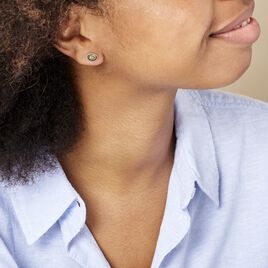 Boucles D'oreilles Puces Argent Blanc Anise Ambre - Boucles d'oreilles fantaisie Femme | Histoire d’Or