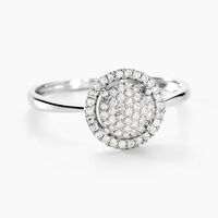 Bague Soleil D'hiver Or Blanc Diamant Divers