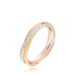 Alliance Entrelacee Diamantee Ruban Plat Or Tricolore - Alliances Unisex | Histoire d’Or