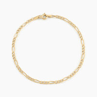 Bracelet Cameo Maille Alternee 1/3 Or Jaune