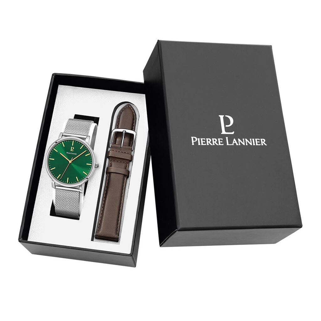 Coffret De Montre Pierre Lannier Essential Vert - Montres Homme | Histoire d&rsquo;Or