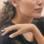 Boucles D'oreilles Puces Demi Lune Or Blanc Diamant - Clous d'oreilles Femme | Histoire d&rsquo;Or