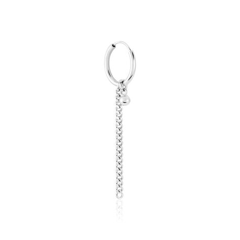 Créole Unitaire Lehi Argent Blanc - Boucles d'oreilles créoles Homme | Histoire d’Or