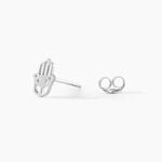 Boucles D'oreilles Puces Abby Argent Blanc - Boucles d'oreilles fantaisie Femme | Histoire d&rsquo;Or