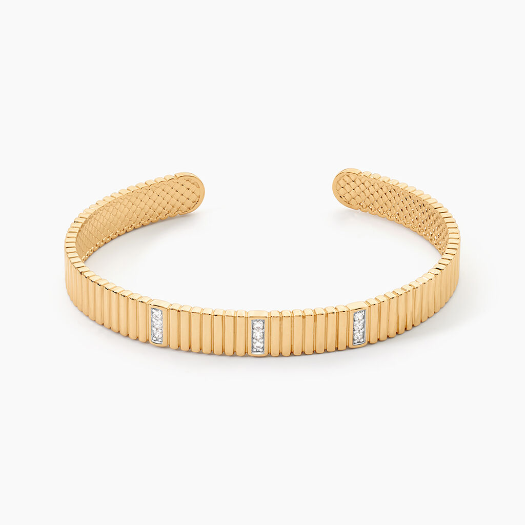 Jonc Alegria Plaqu&eacute; Or Jaune Oxydes De Zirconium - Bracelets joncs Femme | Histoire d&rsquo;Or
