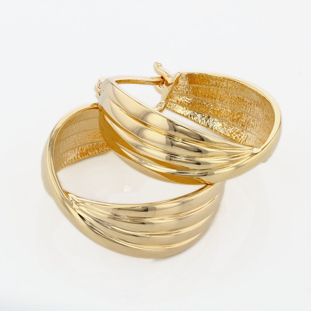 Cr&eacute;oles Kuma Plaqu&eacute; Or Jaune - Boucles d'oreilles cr&eacute;oles Femme | Histoire d&rsquo;Or