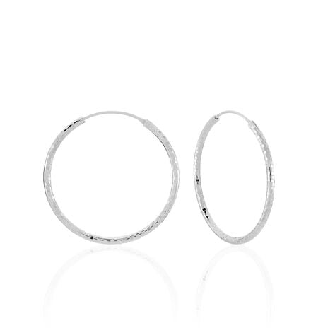Créoles Argent Blanc Agathe - Boucles d'oreilles créoles Femme | Histoire d’Or