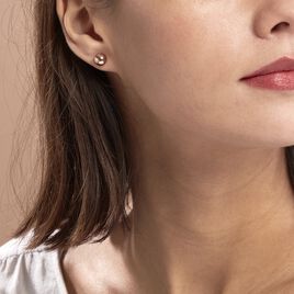 Boucles D'oreilles Puces Fidelia Boule Or Rose - Clous d'oreilles Femme | Histoire d’Or