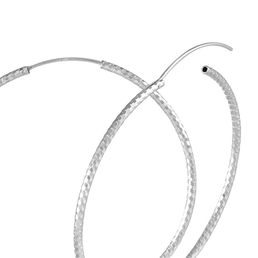 Créoles Argent Blanc Agathe - Boucles d'oreilles créoles Femme | Histoire d’Or