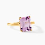 Bague Or Jaune Faraj Amethyste - Bagues solitaires Femme | Histoire d&rsquo;Or