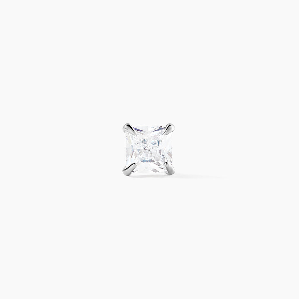 Boucle D'oreille Puce Unitaire Paco Argent Blanc Oxyde De Zirconium - Boucles d'oreilles fantaisie Homme | Histoire d’Or