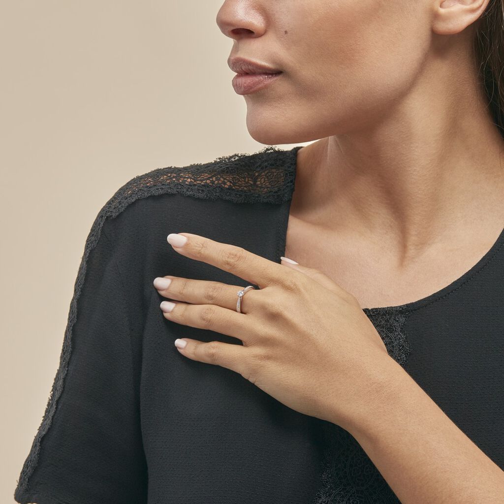 Bague Solitaire Symphonie Or Blanc Diamant - Bagues solitaires Femme | Histoire d’Or