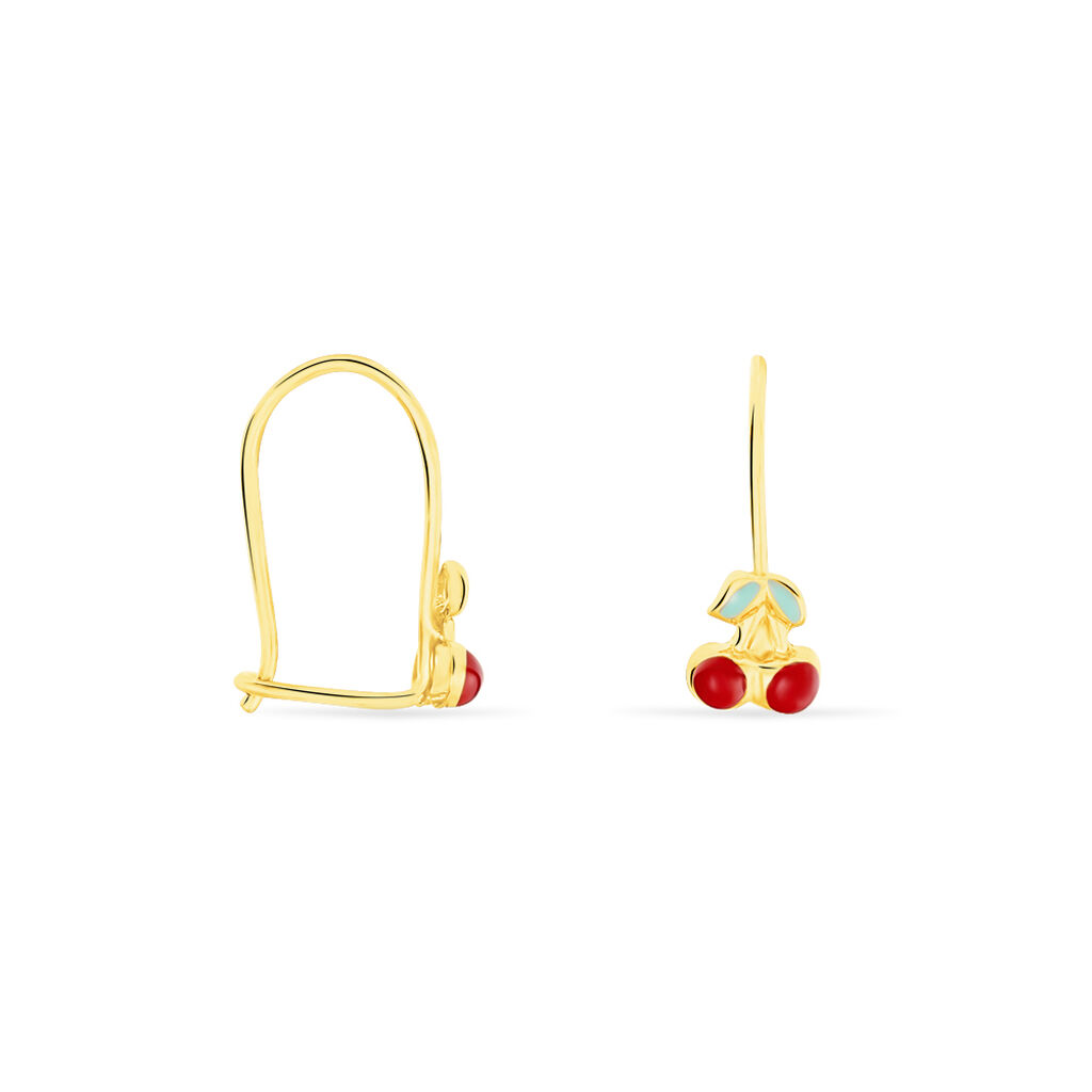 Boucles D'oreilles Pendantes Cherry Cerise Or Jaune - Boucles d'oreilles pendantes Enfant | Histoire d’Or