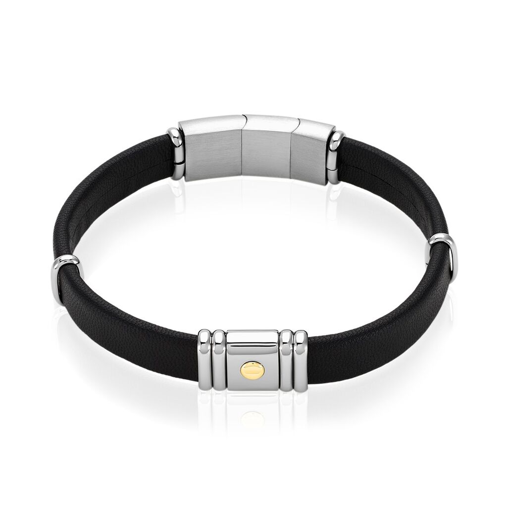 Bracelet Jourdan Cuir Noir - Bracelets Homme | Histoire d’Or