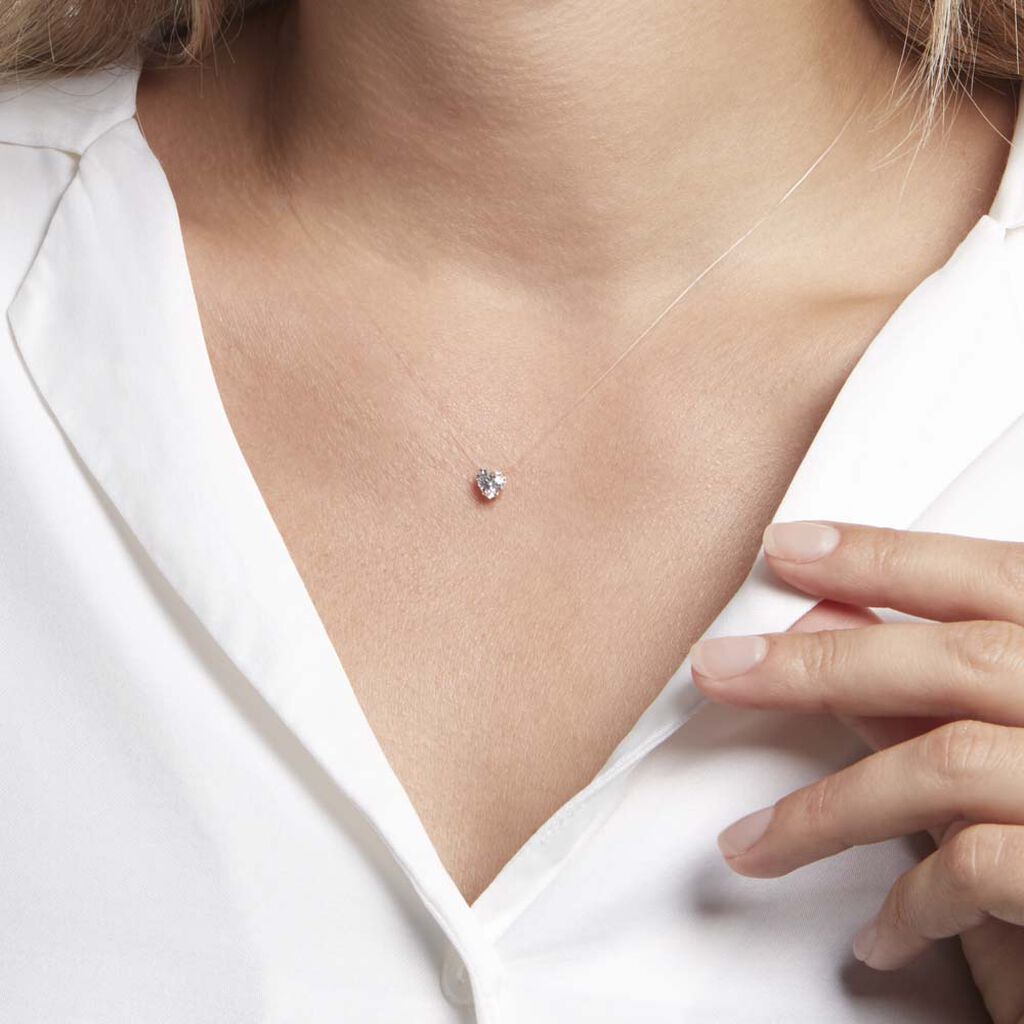 Collier Or Jaune Maiorga Oxyde De Zirconium - Colliers Coeur Femme | Histoire d’Or