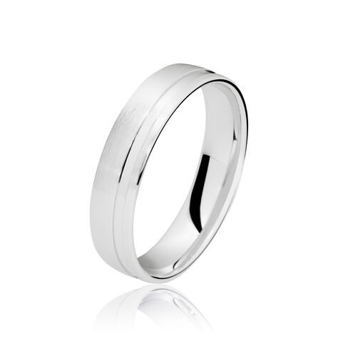 Alliance Julio Ruban Poli Brosse Or Blanc - Alliances Unisex | Histoire d&rsquo;Or