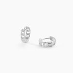 Cr&eacute;oles Linkki Argent Blanc - Boucles d'oreilles cr&eacute;oles Femme | Histoire d&rsquo;Or