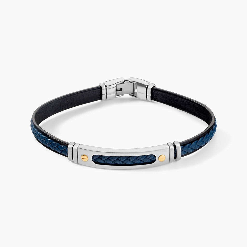 Bracelet Jourdan Cuir Bleu - Bracelets Homme | Histoire d&rsquo;Or