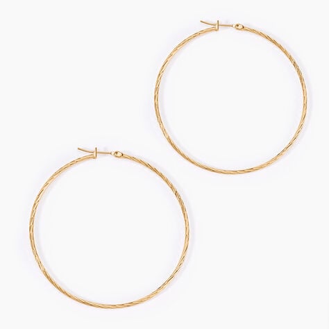 Créoles Anusha Plaqué Or Jaune - Boucles d'oreilles créoles Femme | Histoire d’Or