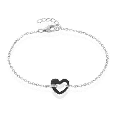 Bracelet Sumeyra Argent Blanc Céramique - Bracelets Coeur Femme | Histoire d’Or