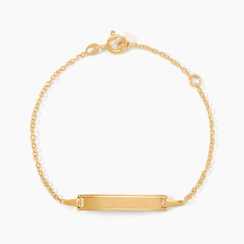 Bracelet Identit&eacute; Gaspardine Maille For&ccedil;at Or Jaune - Bracelets Communion Enfant | Histoire d&rsquo;Or