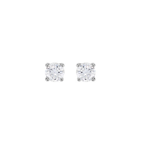 Boucles D'oreilles Puces Victoria Or Blanc Diamant - Clous d'oreilles Femme | Histoire d&rsquo;Or