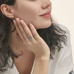 Bague Kenza Or Blanc Topaze Et Saphir Et Diamant - Bagues solitaires Femme | Histoire d&rsquo;Or