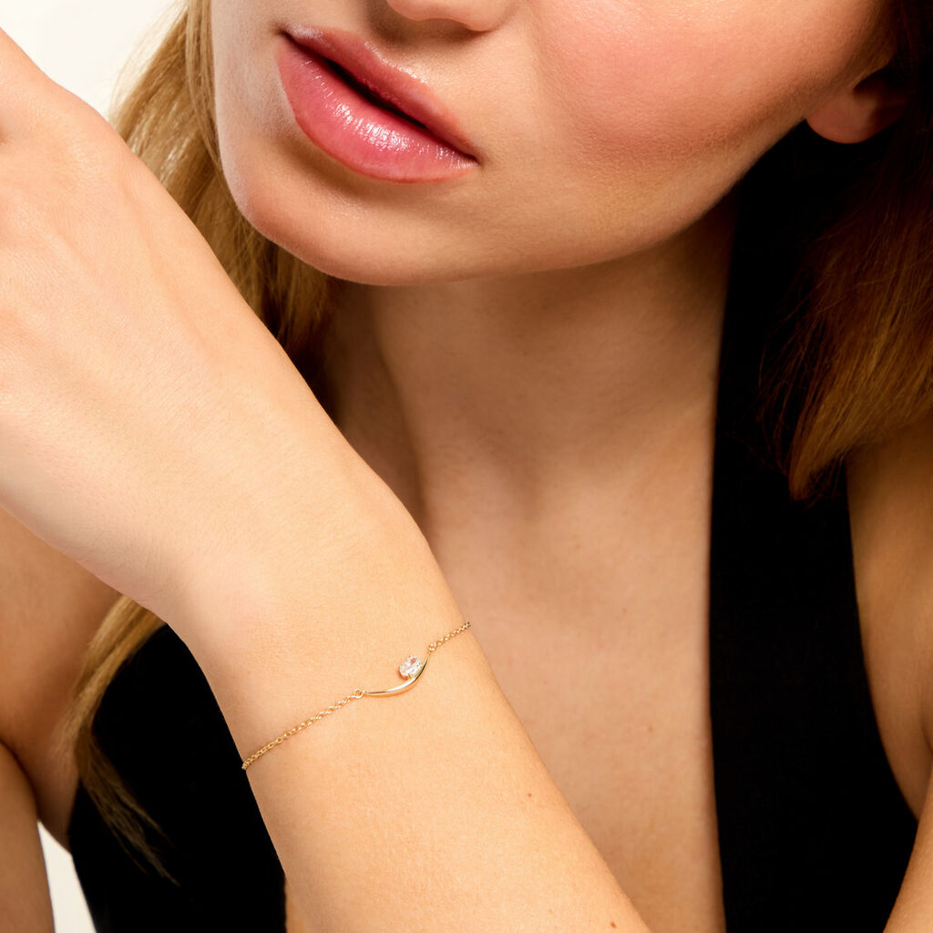 Bracelet Sunset Riviera Argent Dor&eacute; A L'Or 750/1000 Oxyde De Zirconium - Bracelets Femme | Histoire d&rsquo;Or