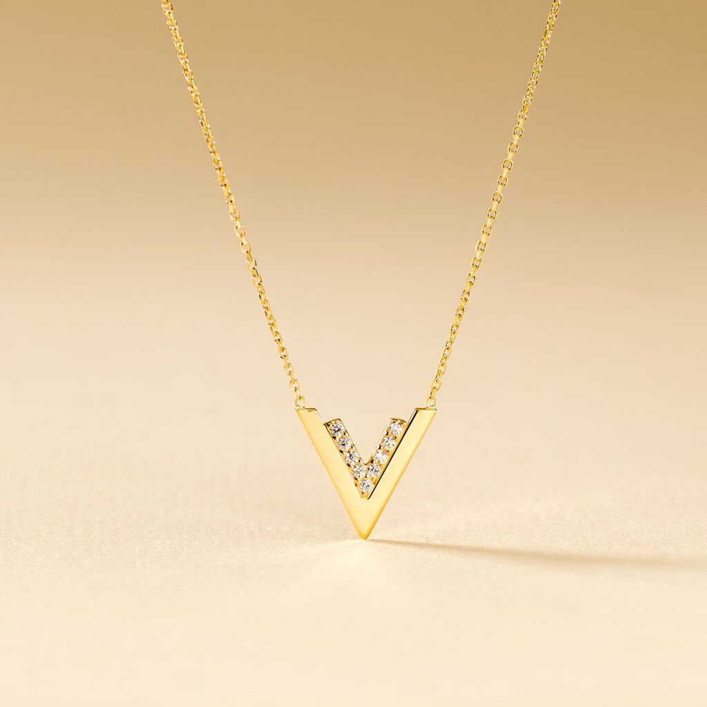 Collier Dao Or Jaune Oxyde De Zirconium - Colliers Femme | Histoire d&rsquo;Or