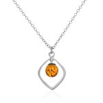 Collier Iva Argent Blanc Ambre - Colliers fantaisie Femme | Histoire d&rsquo;Or