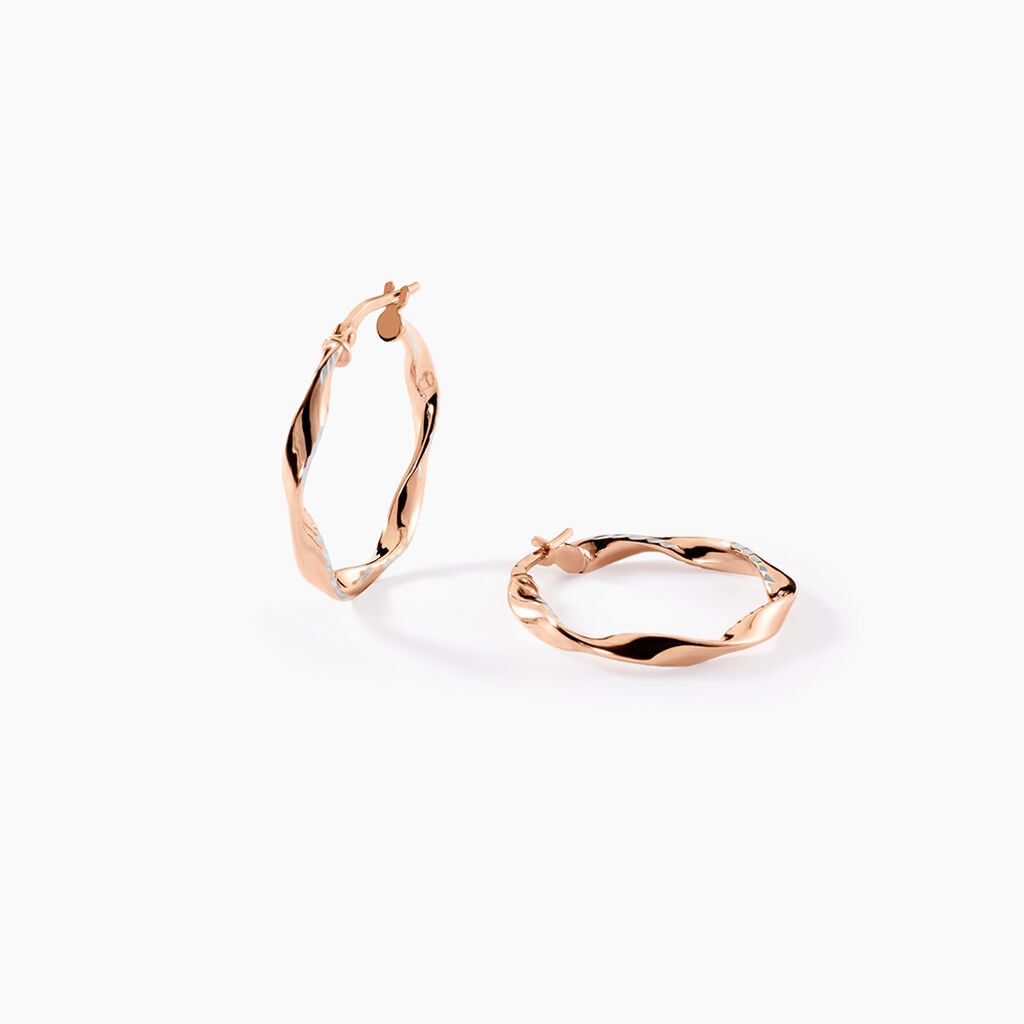 Créoles Argent Rose Alieno - Boucles d'oreilles créoles Femme | Histoire d’Or