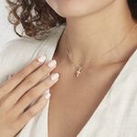 Pendentif Canice Croix Or Jaune Oxyde De Zirconium - Pendentifs Communion Famille | Histoire d&rsquo;Or