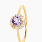 Bague Najib Or Jaune Am&eacute;thyste Oxyde De Zirconium - Bagues solitaires Femme | Histoire d&rsquo;Or