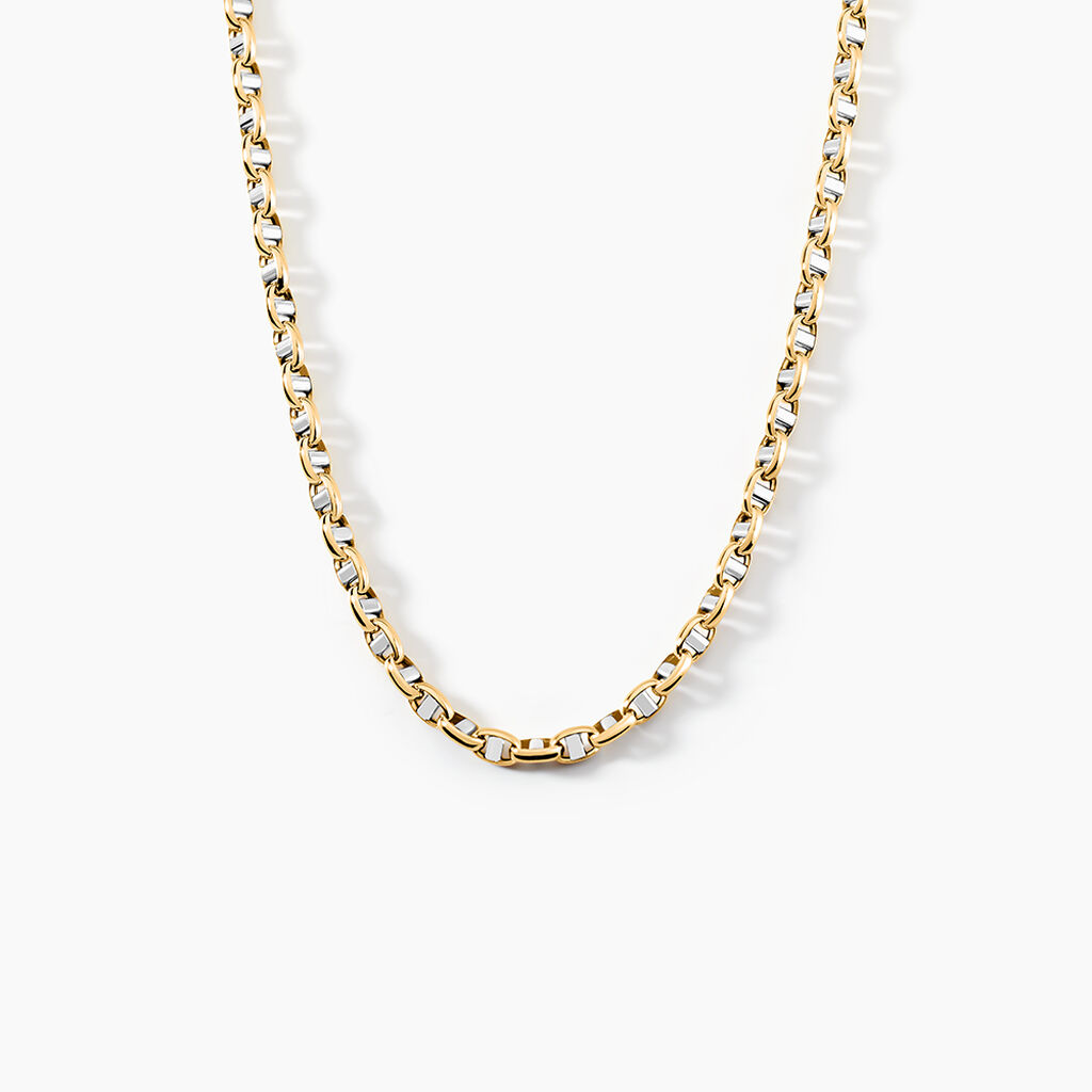 Collier Carlo Or Bicolore Maille Marine Ronde - Chaines Homme | Histoire d’Or