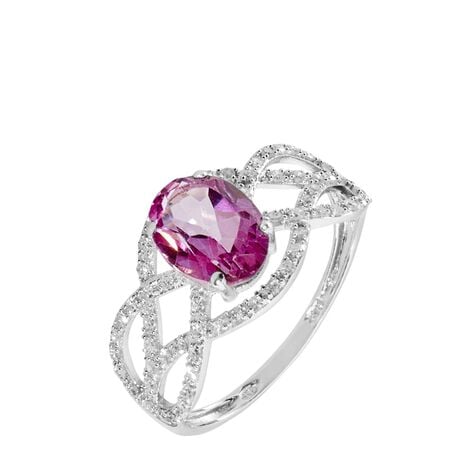 Bague Tina Or Blanc Topaze Et Diamant - Bagues solitaires Femme | Histoire d&rsquo;Or